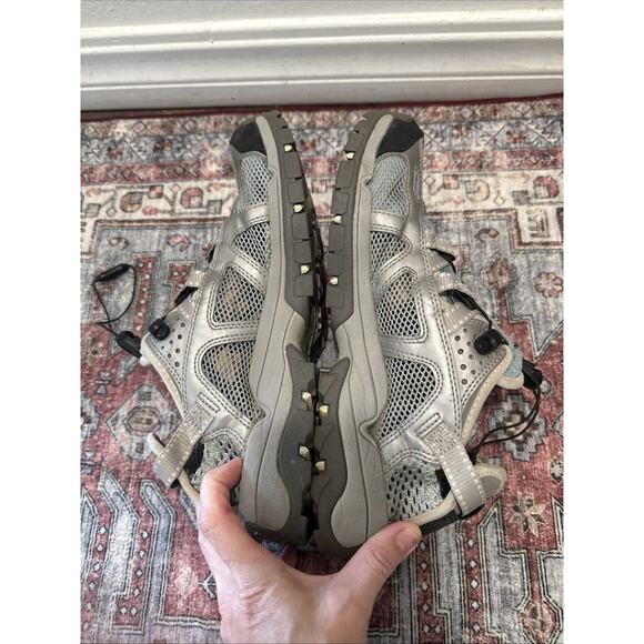 Salomon Techamphibian Contragrip Women’s Sz10 Gray Shoes Blue Mesh Water Hiking - Picture 5 of 7
